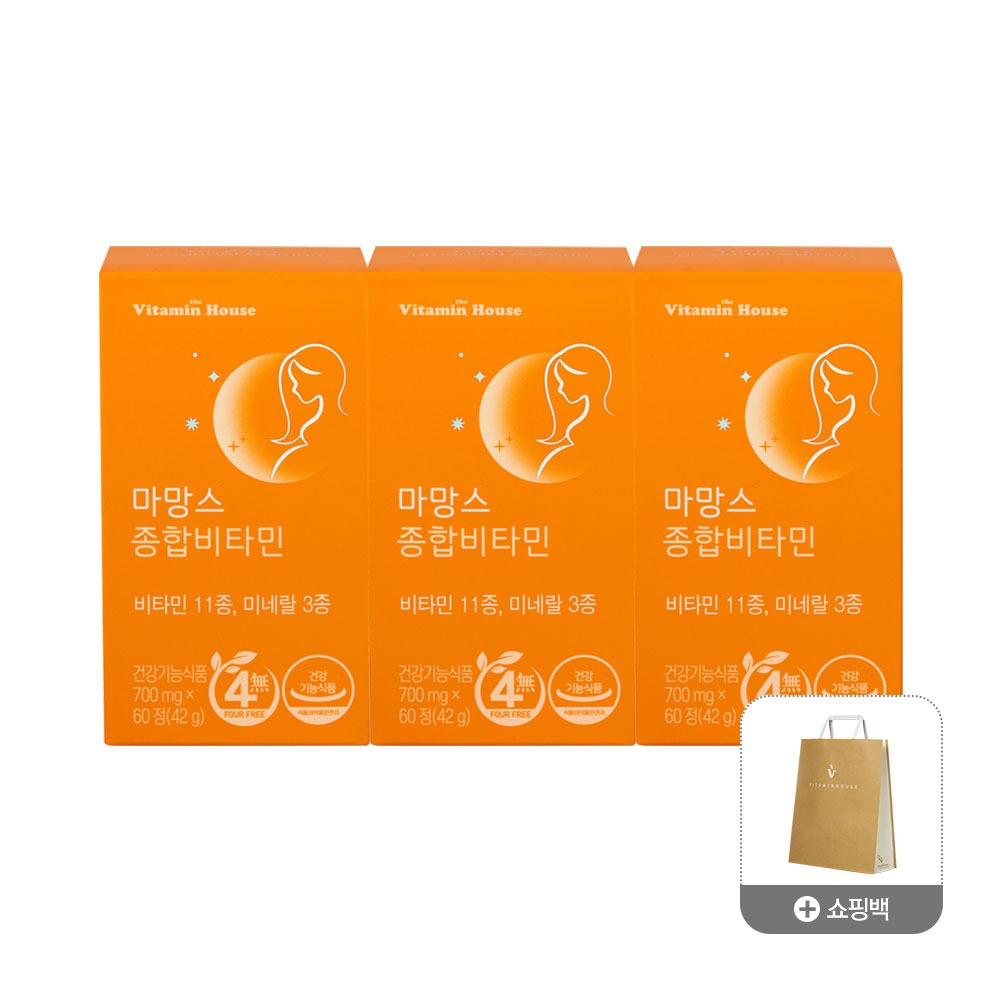 [설선물]마망스 종합비타민 3박스+쇼핑백(6개월분)